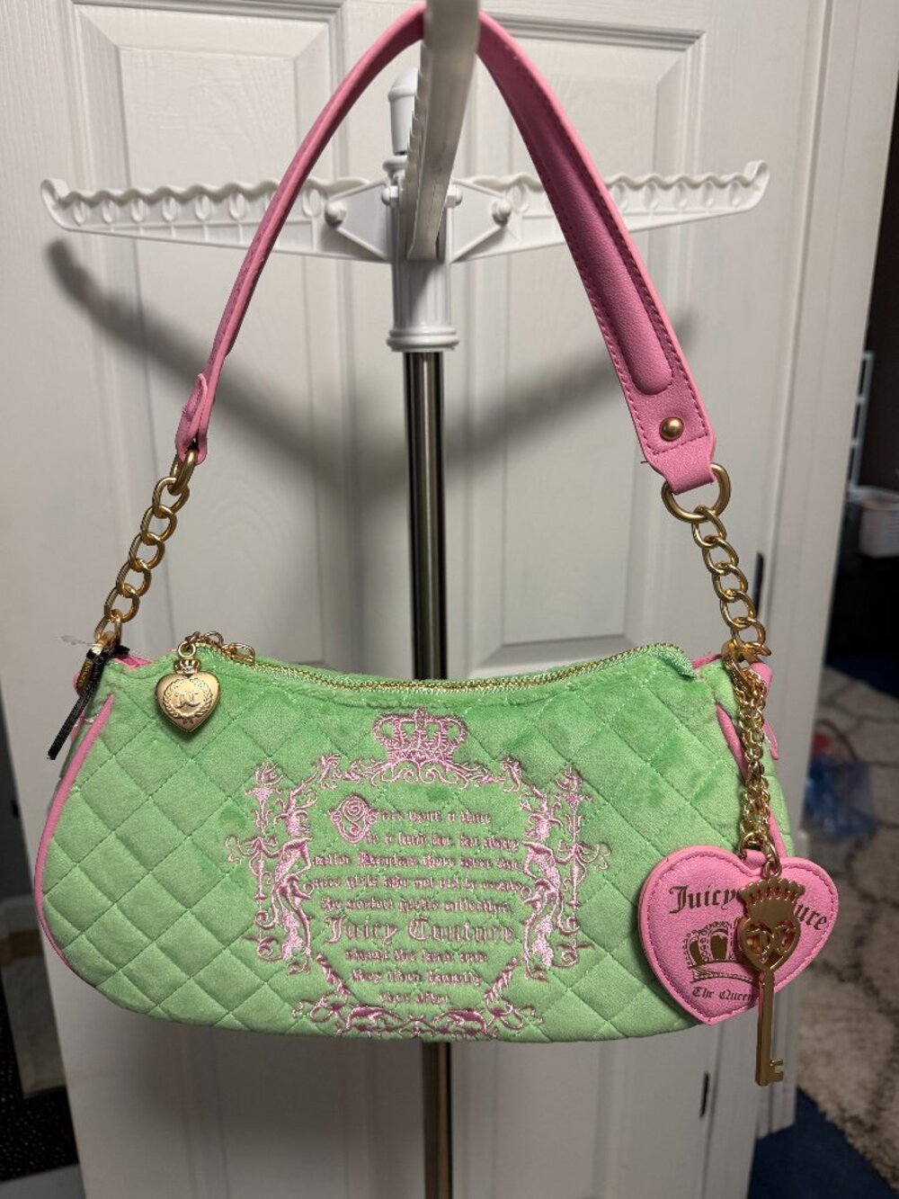 Juicy Couture Juicy Tale Retro Green Pink Shoulder Bag NWT Viral Hard to Find!